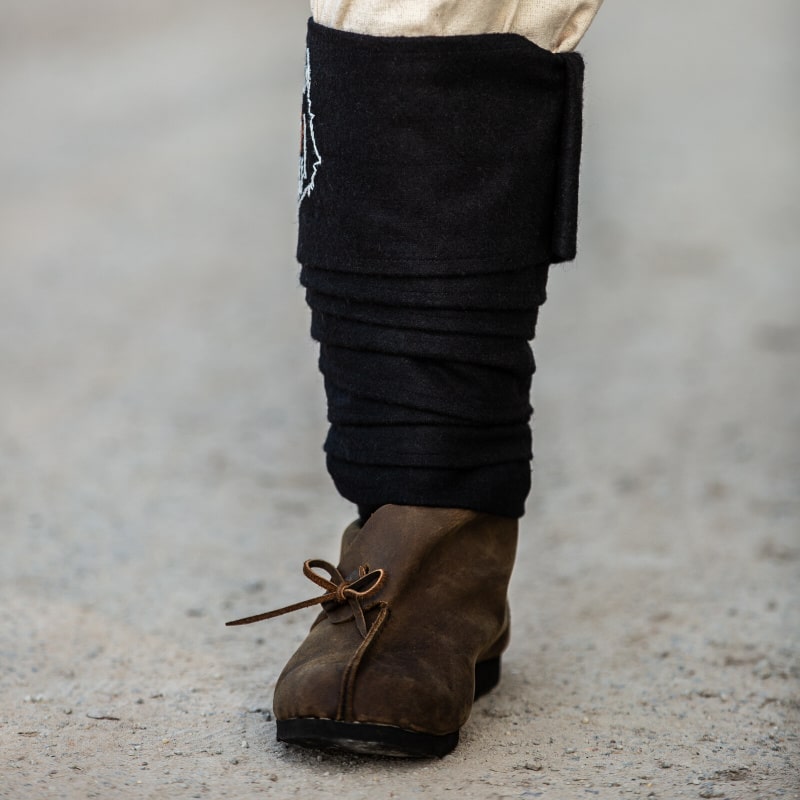 Black wool "Fenrir" Viking Leg Wraps