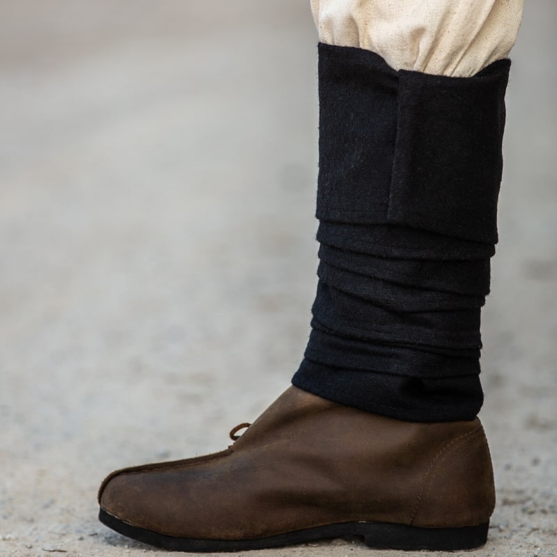 Black wool "Fenrir" Viking Leg Wraps