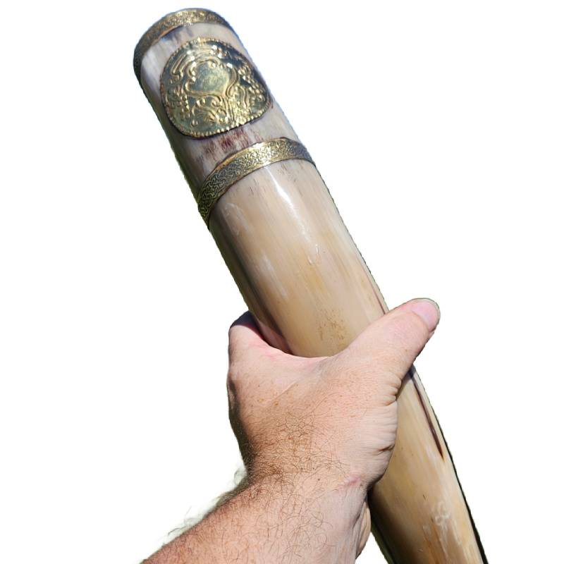 Viking War Horn with Brass Rim | Handcrafted Blow Horn