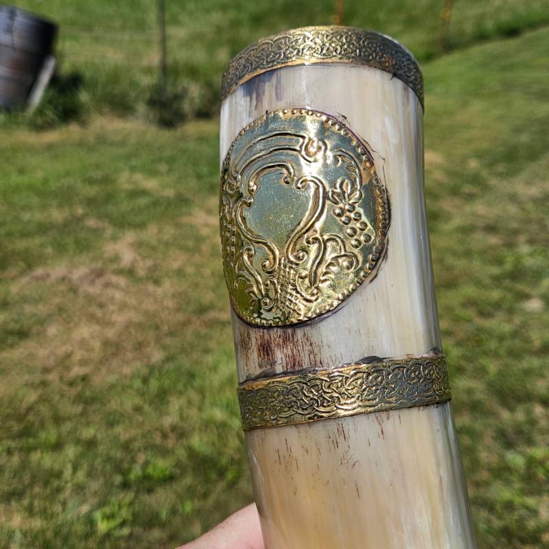 Viking War Horn with Brass Rim | Handcrafted Blow Horn