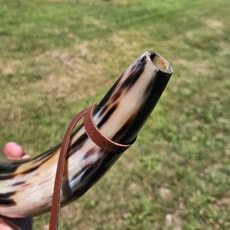Viking War Horn with Brass Rim | Handcrafted Blow Horn