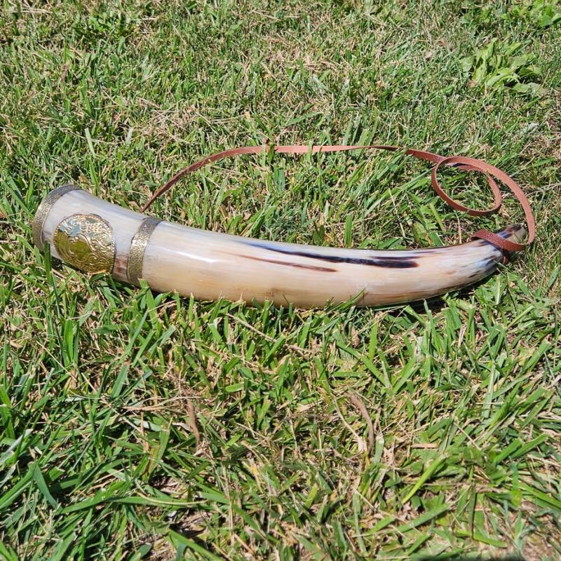 Viking War Horn with Brass Rim | Handcrafted Blow Horn