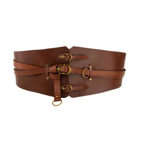 Audrey Leather Corset Belt — Triple Buckle