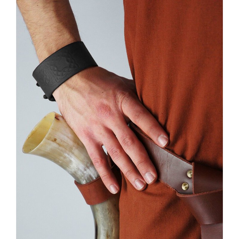 Celtic Embossed Leather Bracelet