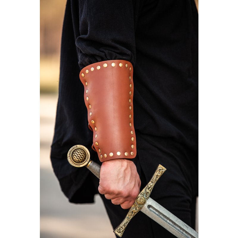 Mar Leather Bracers (Pair) — 4-Buckle Adjustable, 23×17 cm