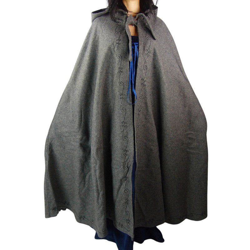 Kids Wool Cape with Hand-Sewn Embroidery and Short Hood - Product image 5