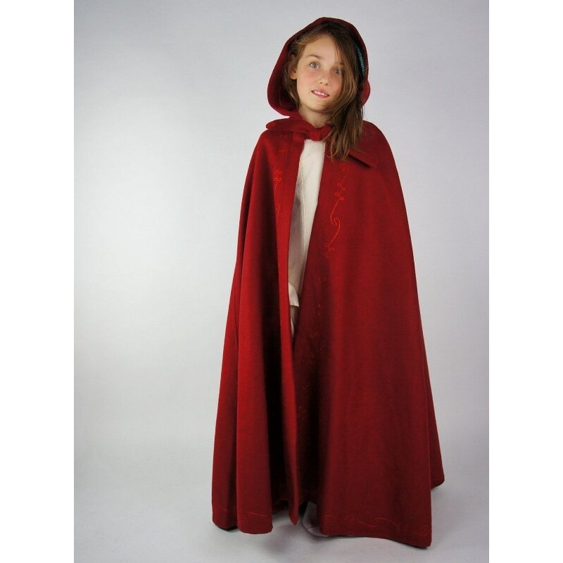Kids Wool Cape with Hand-Sewn Embroidery and Short Hood - Product image 6