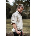Bruno Lace‑Up Medieval Shirt — Stand‑Up Collar