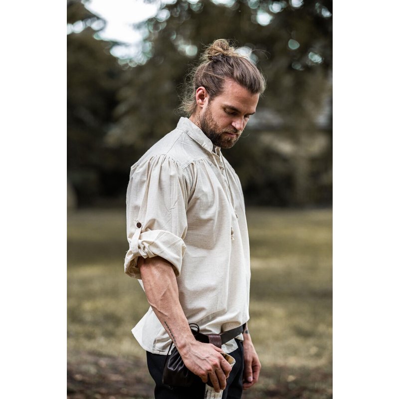 Bruno Lace‑Up Medieval Shirt — Stand‑Up Collar