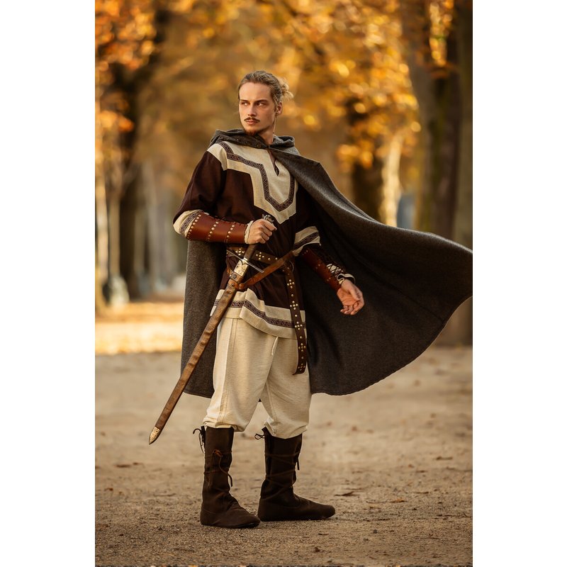 Celtic Tunic Aidan — Long-Sleeve Cotton Tunic with Trim