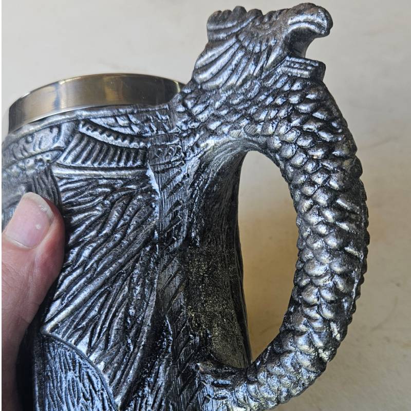 Viking Dragon Mug | Stainless Steel Medieval Tankard