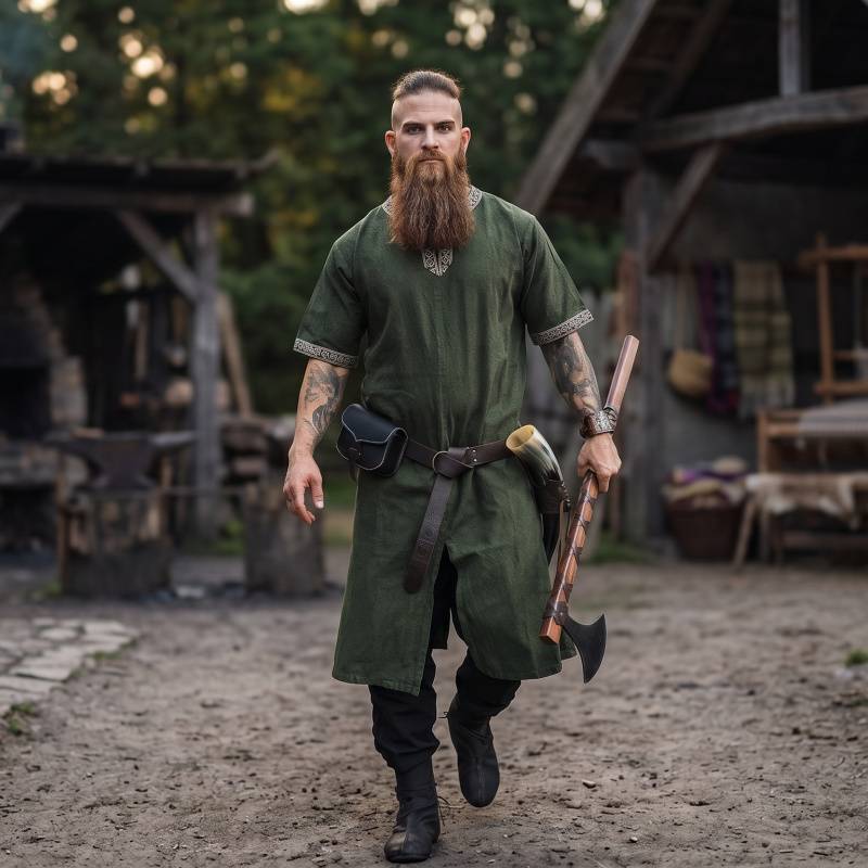 Richard Viking Long Tunic | Authentic German-Made Cotton Medieval Tunic