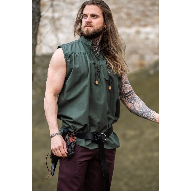 Louis Sleeveless Stand-Up Collar Lace-Up Shirt - Product image 3