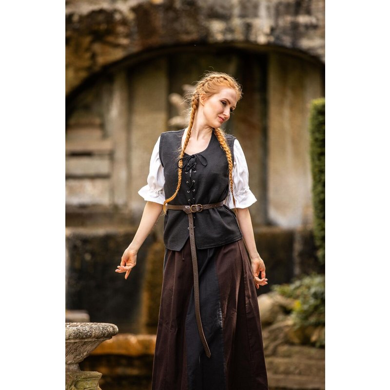 Franziska Cotton Vest — Sleeveless Laced Vest with Metal Eyelets