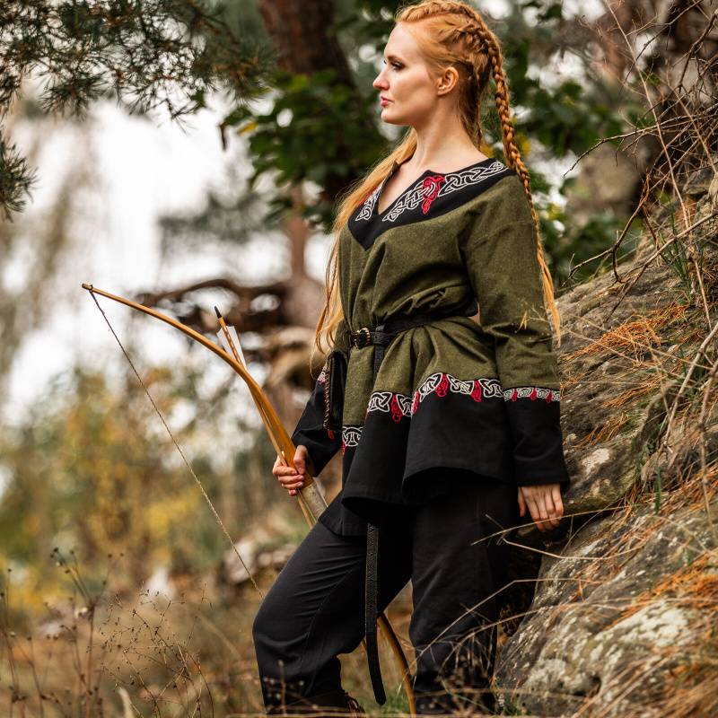 Freydis Deluxe Viking Tunic | Embroidered Cotton Norse Tunic