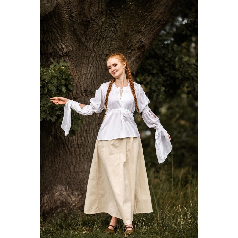 Victoria Medieval Blouse — Gathered Sleeves & Waist Lacing