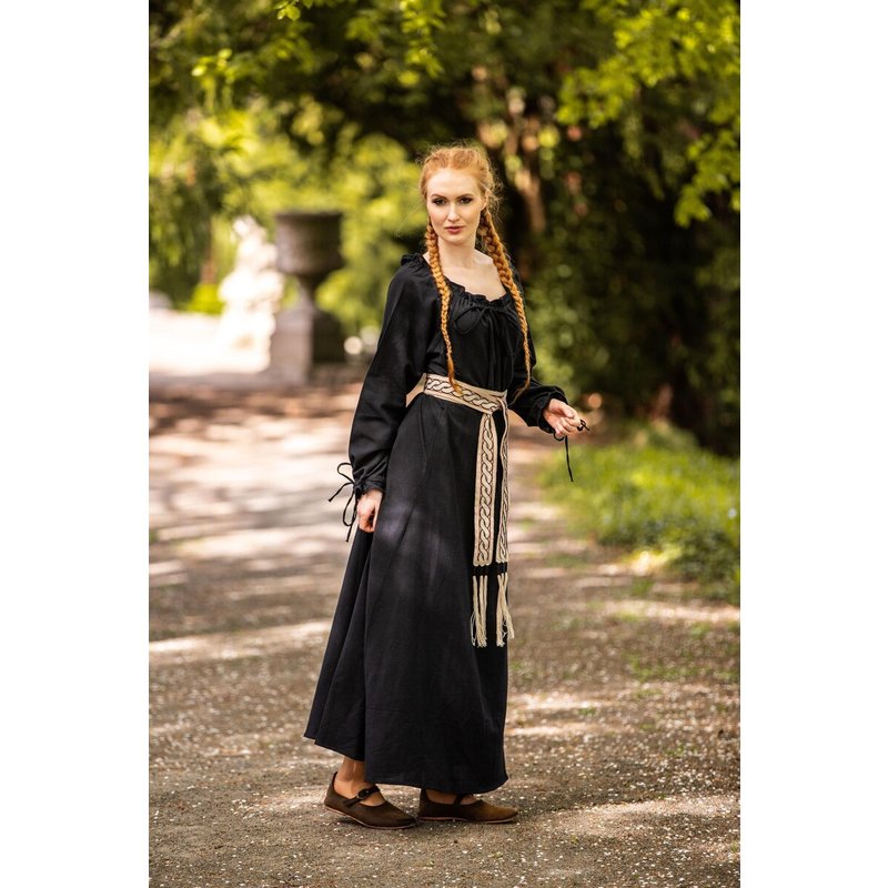 Mechthild Floor-Length Cotton Medieval Dress with Drawstring Sleeves - Product image 2