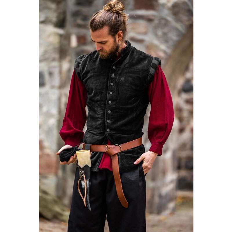 Pierre Velvet Doublet — Sleeveless, High Collar