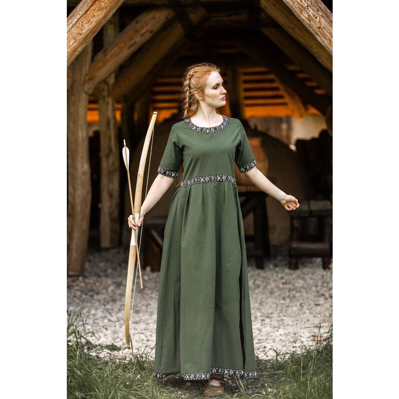 Ennlin Short-Sleeved A-Line Dress with Decorative Trim - Product image 2