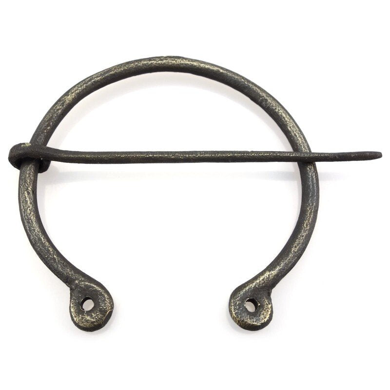 Hand-Forged Viking Brooch (Bronze/Brass, 8 cm) — Nickel-Free Open Round Fibula