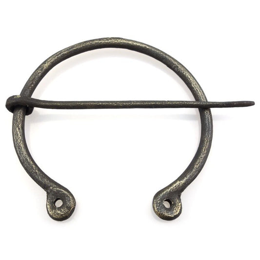 Hand-Forged Viking Brooch (Bronze/Brass, 8 cm) — Nickel-Free Open Round Fibula