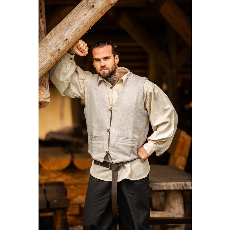 Handwoven Lutz Vest — V-neck with Wooden Buttons - Product image 2