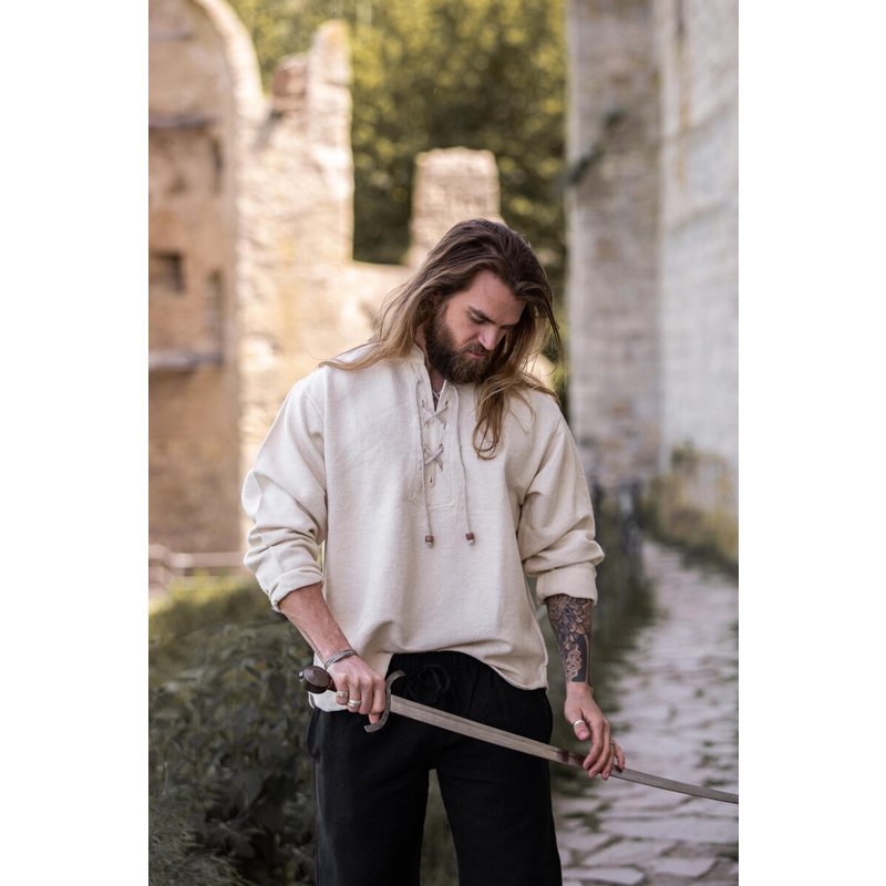 Ingolf Handwoven Cotton Lace‑Up Shirt
