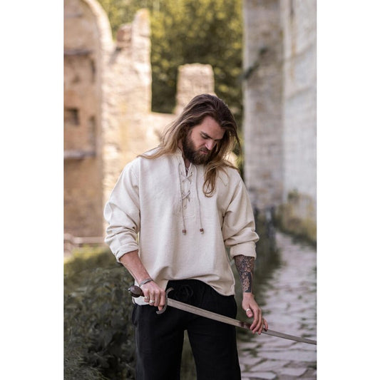 Ingolf Handwoven Cotton Lace‑Up Shirt