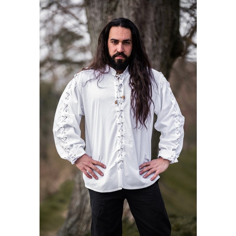 Gustavo Medieval Cotton Shirt — Laced Front & Sleeves - Product image 2