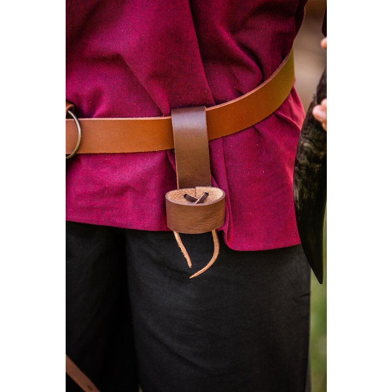 HH Leather Drinking Horn Holder with Belt Loop