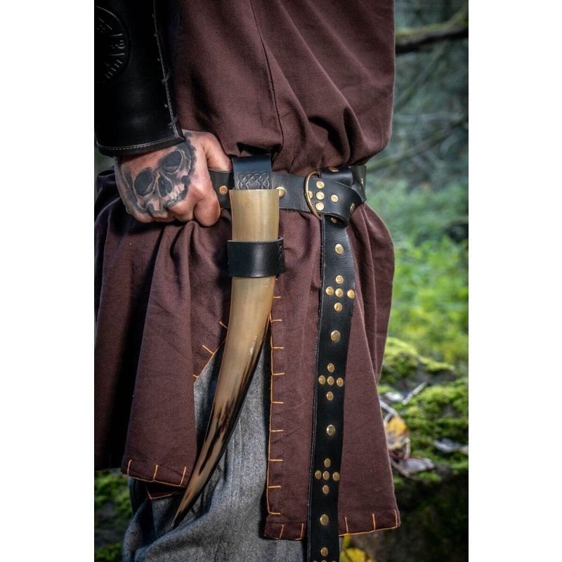 Leather Horn Holder with Celtic Embossing
