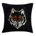Geri Cushion Cover — Hand-Embroidered Wolf Motif