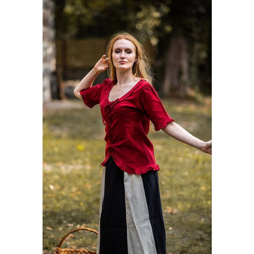 Bea Ruffled Short-Sleeved Blouse