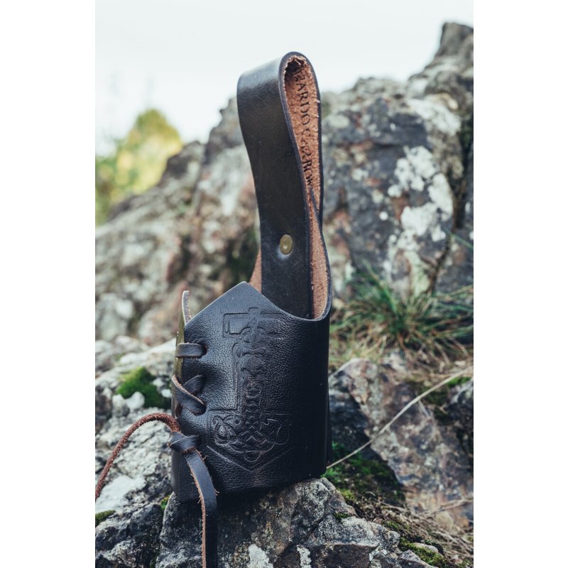 Leather Drinking Horn Holder — Thor's Hammer Haldor