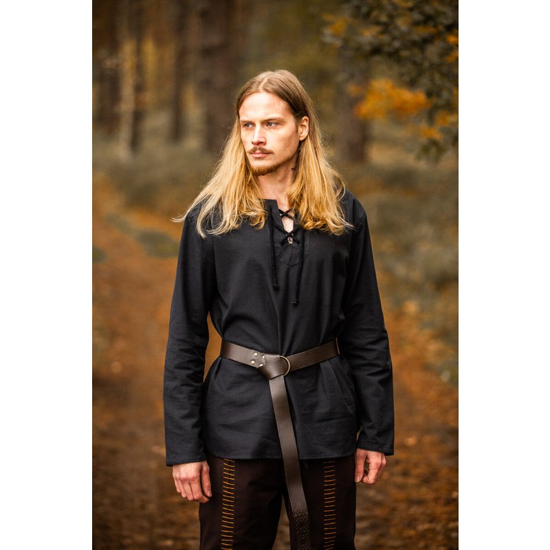 Otto Medieval Shirt — Laced Round Neck, 10 cm Side Slits - Product image 2