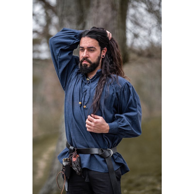Medieval Shirt "Leopold" — Coarse Cotton, Drawstring Collar - Product image 2