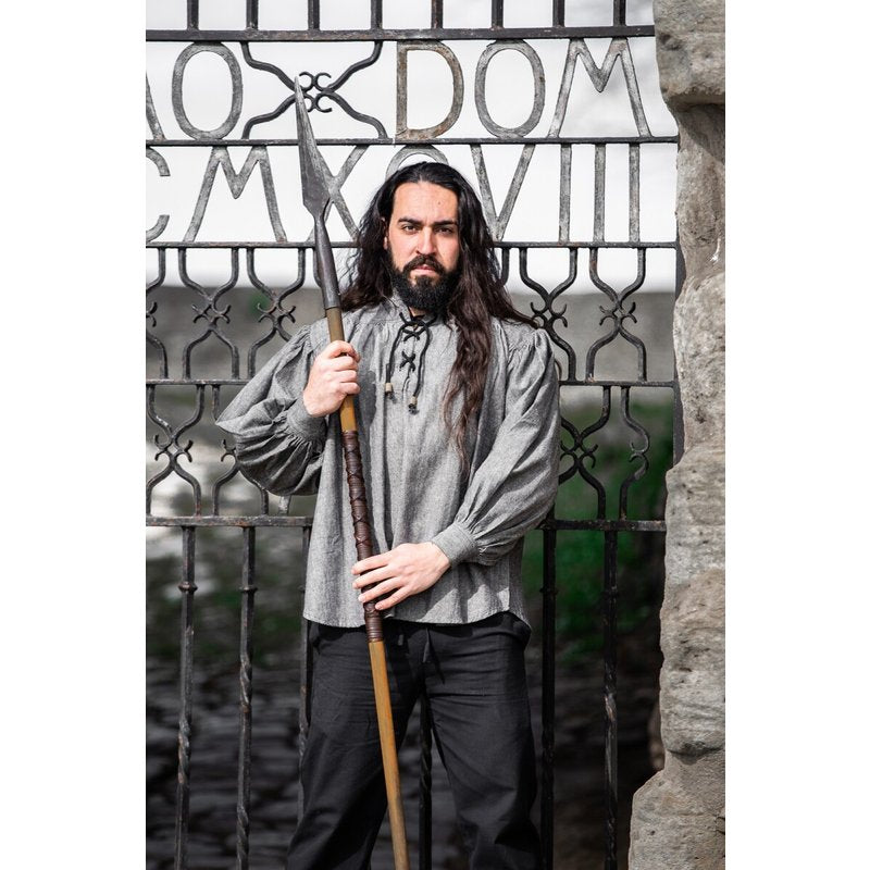 Medieval Shirt "Leopold" — Coarse Cotton, Drawstring Collar - Product image 3