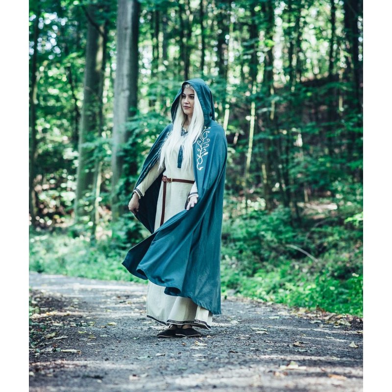 Lyra Medieval Cloak with Embroidered Hood