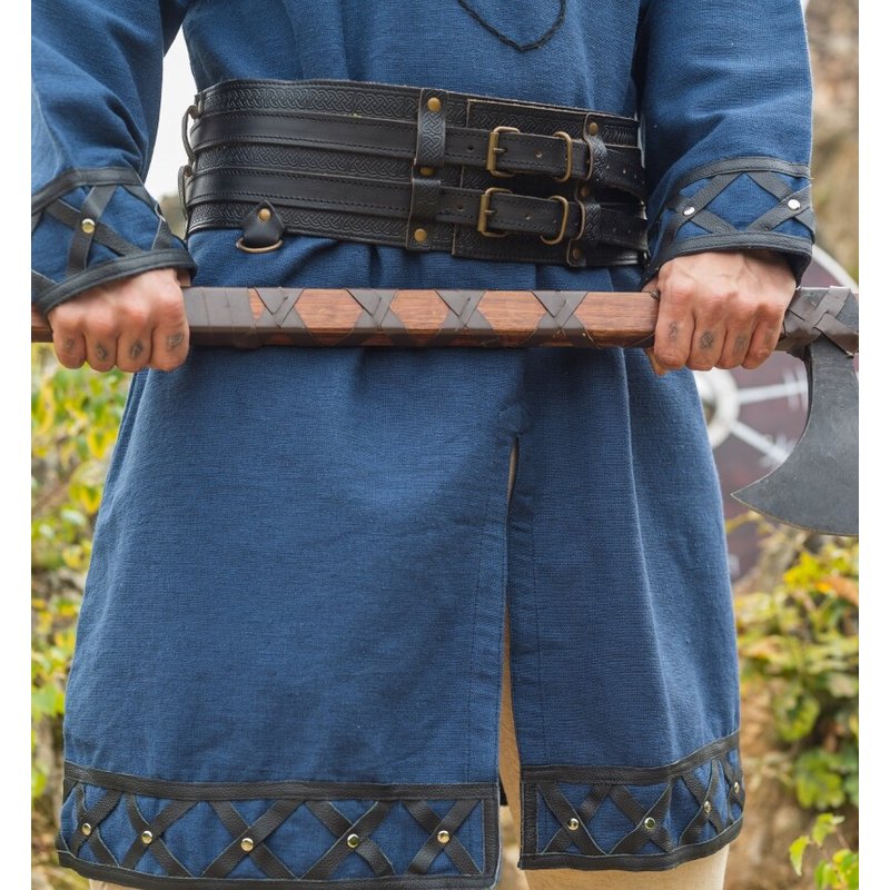Anike Viking Leather Belt with Celtic Tooling & Attachment Rings - Product image 3