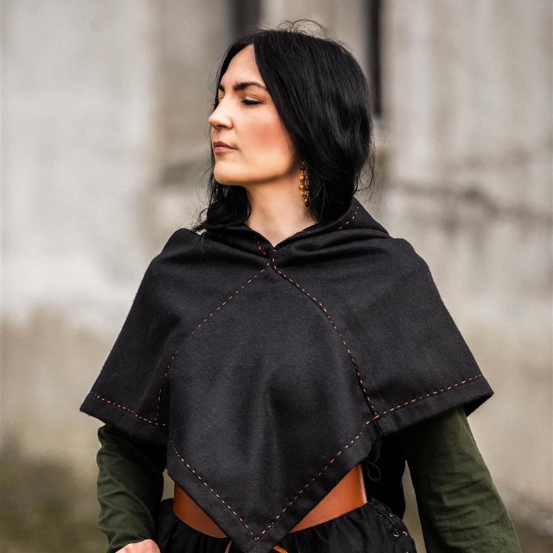 Viking Gugel Halfdan | Authentic Skjoldehamn Hood & Wool Cowl