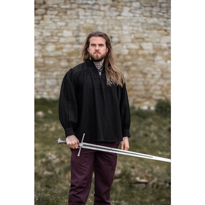Friedrich Medieval Stand‑Up Collar Lace‑Up Shirt