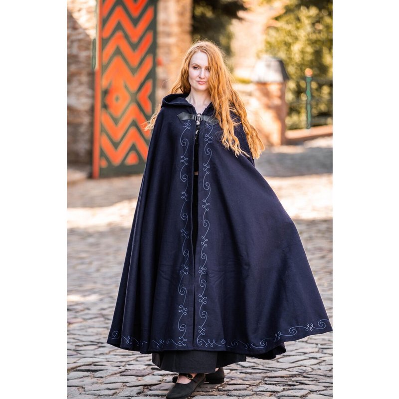 Gesa Embroidered Wool Cloak with Fibula Brooch - Product image 2