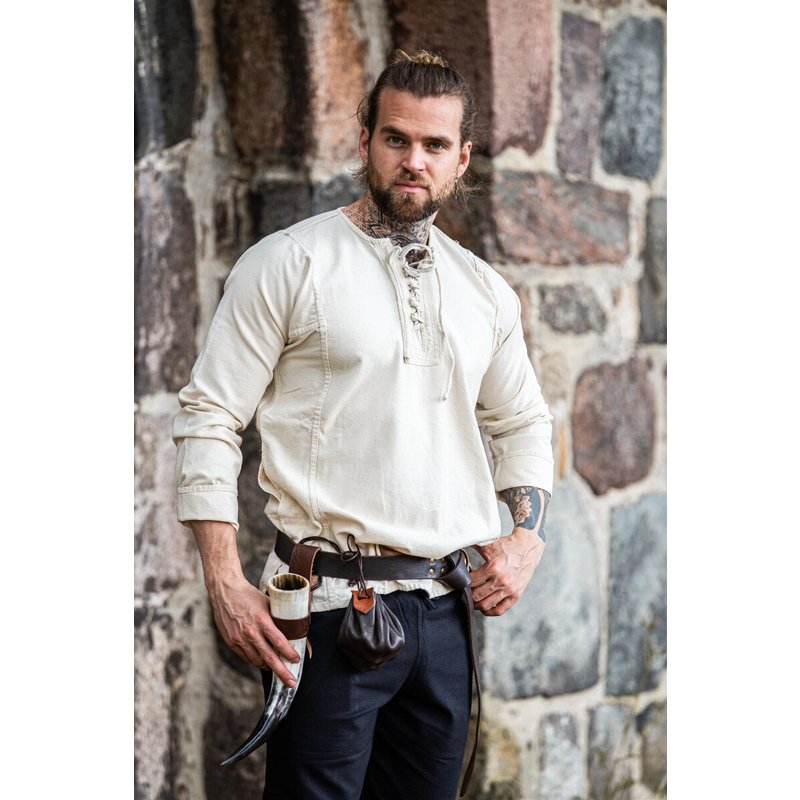 Felix Soft Peasant Shirt — Lace‑Up Collar & Hidden Pockets - Product image 2