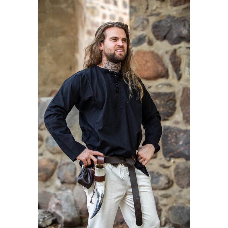 Felix Soft Peasant Shirt — Lace‑Up Collar & Hidden Pockets - Product image 3