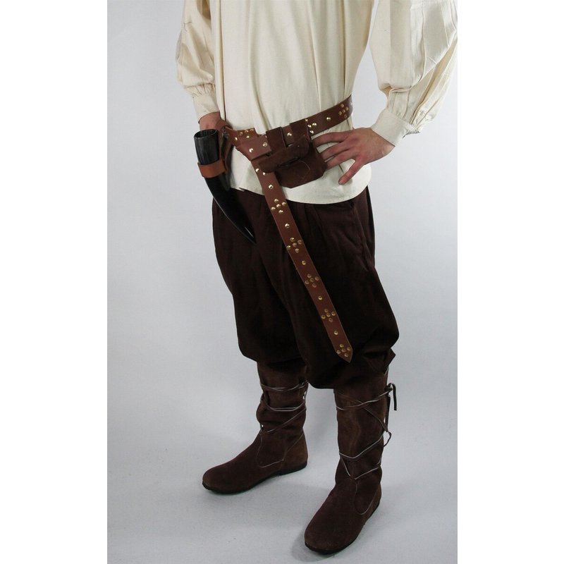 Eckart Wide Medieval Trousers — Viscose, Buttoned Leg Openings