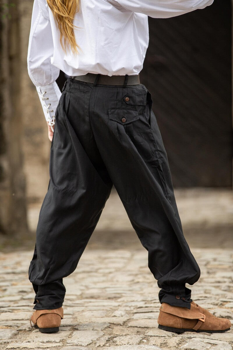 Wide medieval trousers "Eckart" Black XL