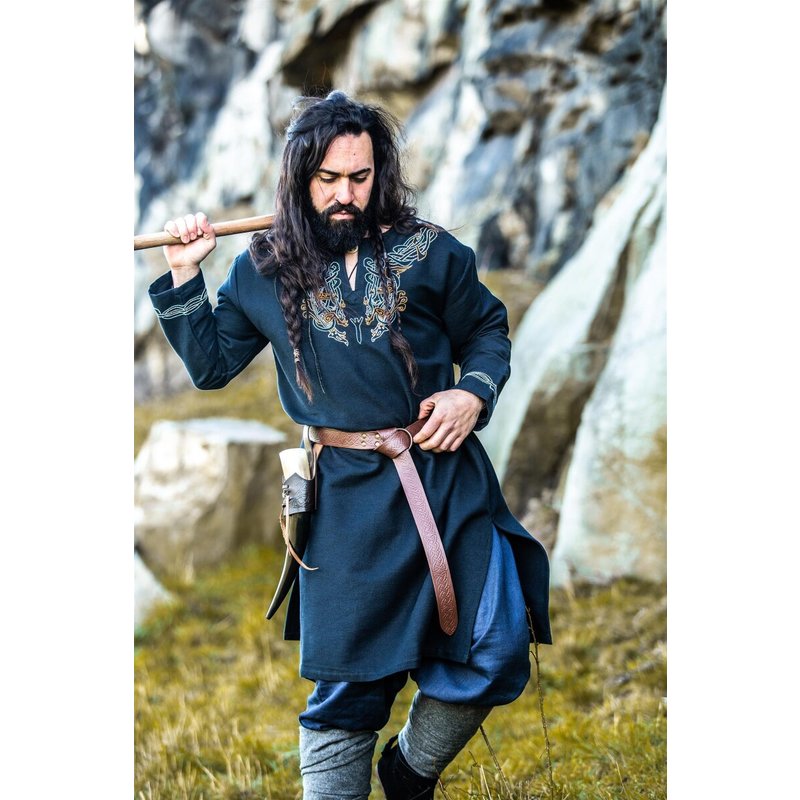 Snorri Viking Tunic with Urnes-Style Hand Embroidery