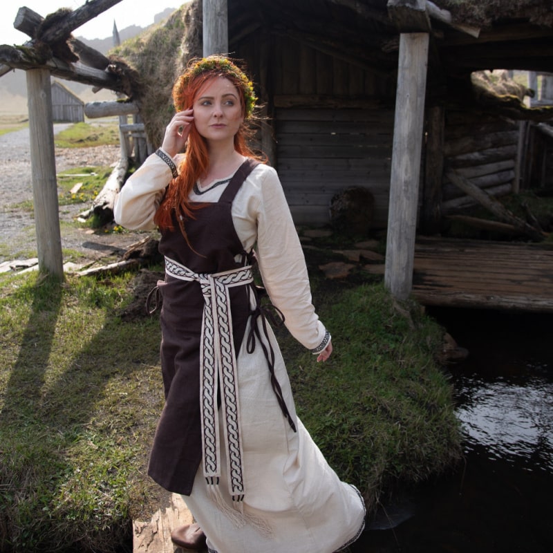 Viking Apron Dress Aleiga | Shieldmaiden Cotton Dress for Cosplay & Reenactment