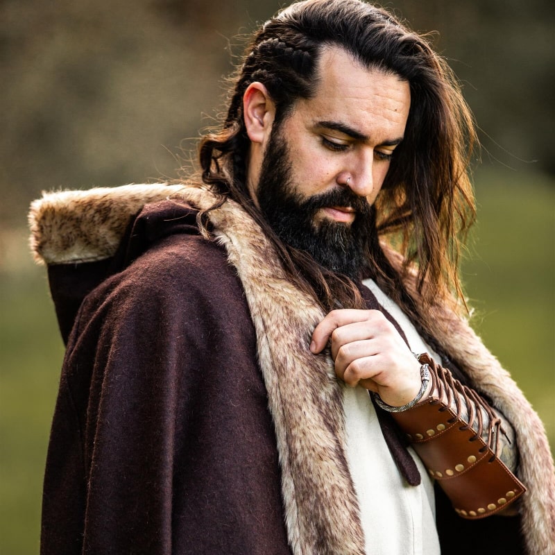Fjell Viking Wool Cloak | Nordic Faux Fur Medieval Cloak - Product image 7