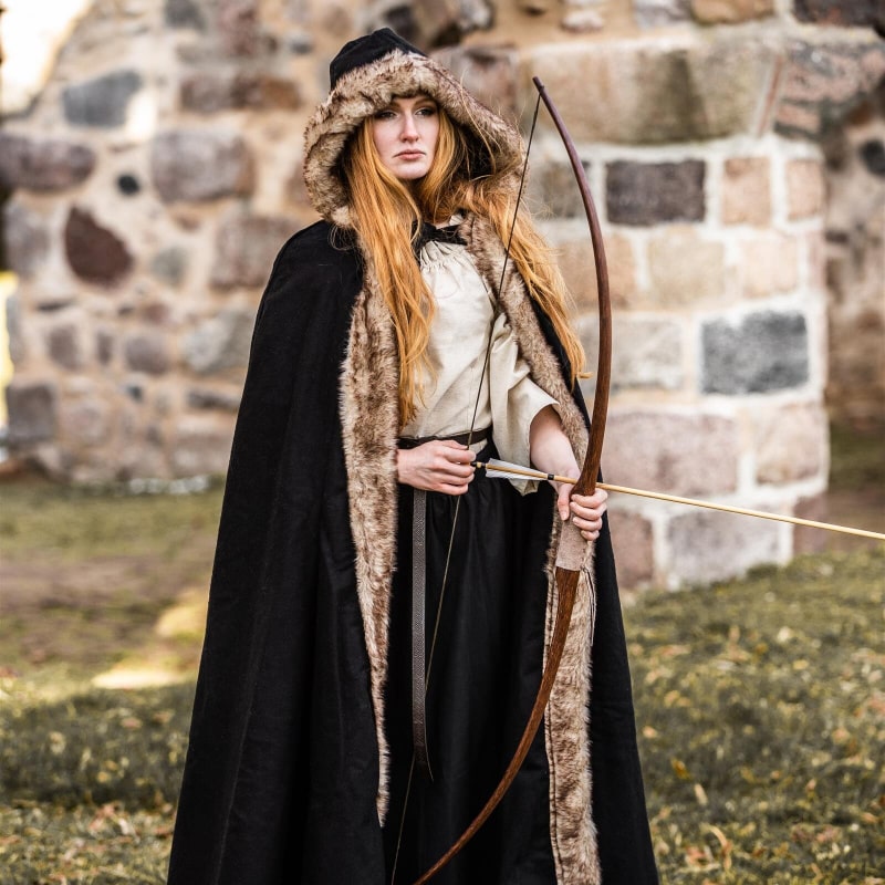 Fjell Viking Wool Cloak | Nordic Faux Fur Medieval Cloak - Product image 6
